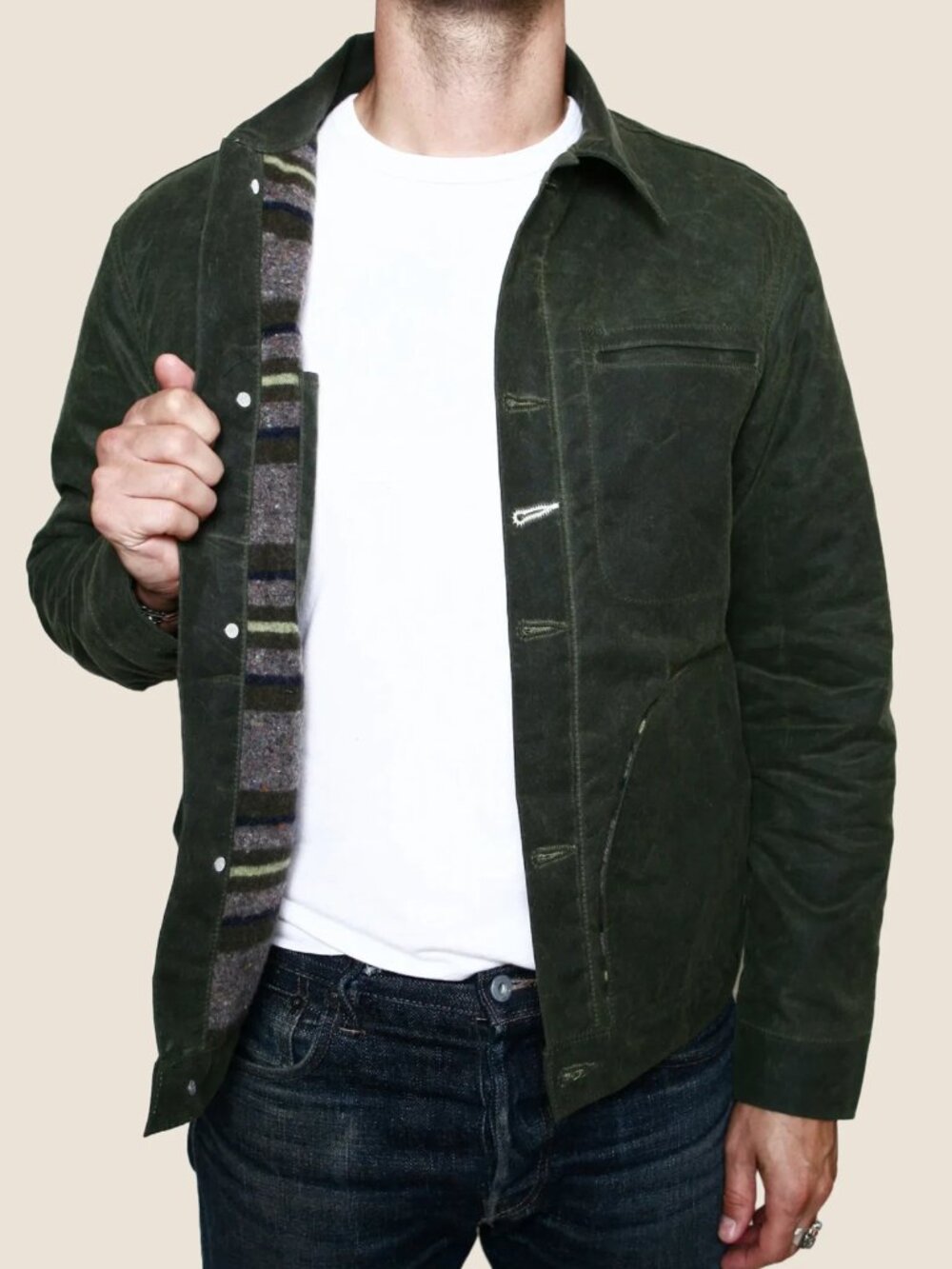 Supply Jacket - Blanket Lined Waxed Olive Ridgeline - Sz. XL - NWOT